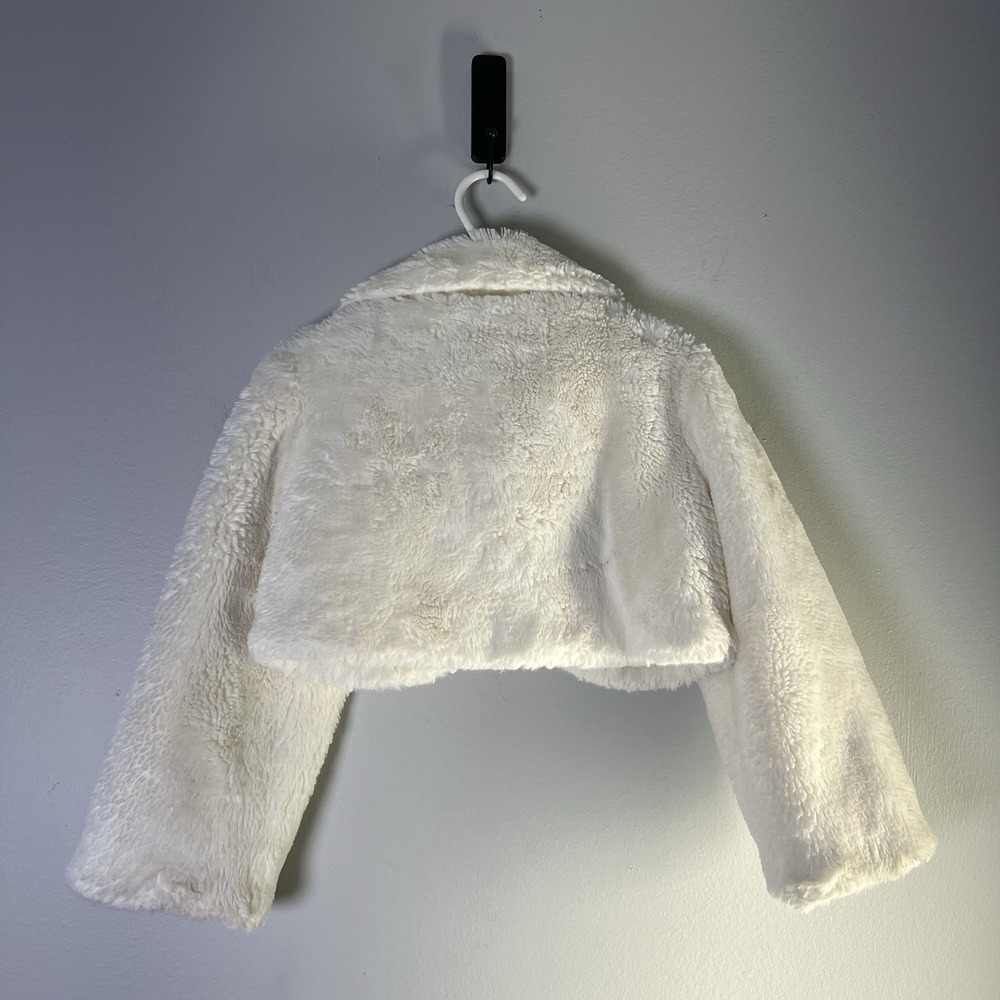 Janie & Jack Girls Sz 3 To‎ 4 Years Faux Fur White Jacket Holidays Special Event - Picture 4 of 12
